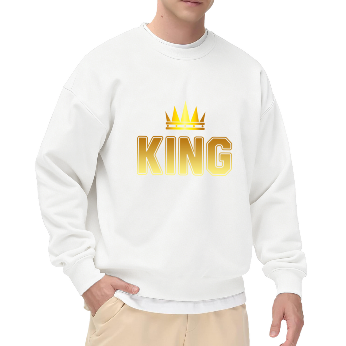 Golden Crown KING Bold Print Crew Sweatshirt
