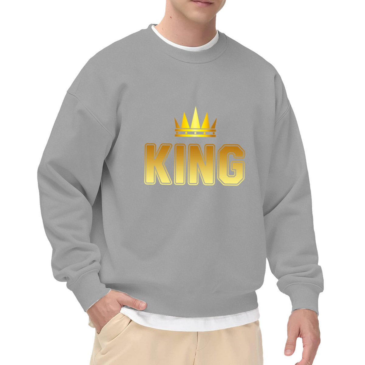 Golden Crown KING Bold Print Crew Sweatshirt