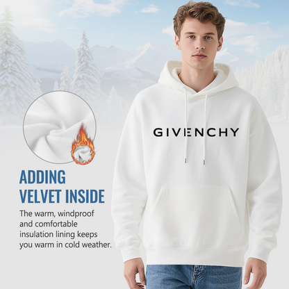 Minimal Givenchy Simple Logo Hoodie, Versatile Soft White Daily Hoodie