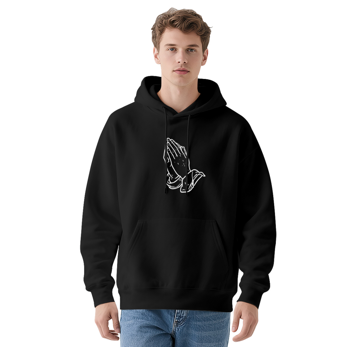 Classic Praying Hands Art Inspirational Red Hoodie