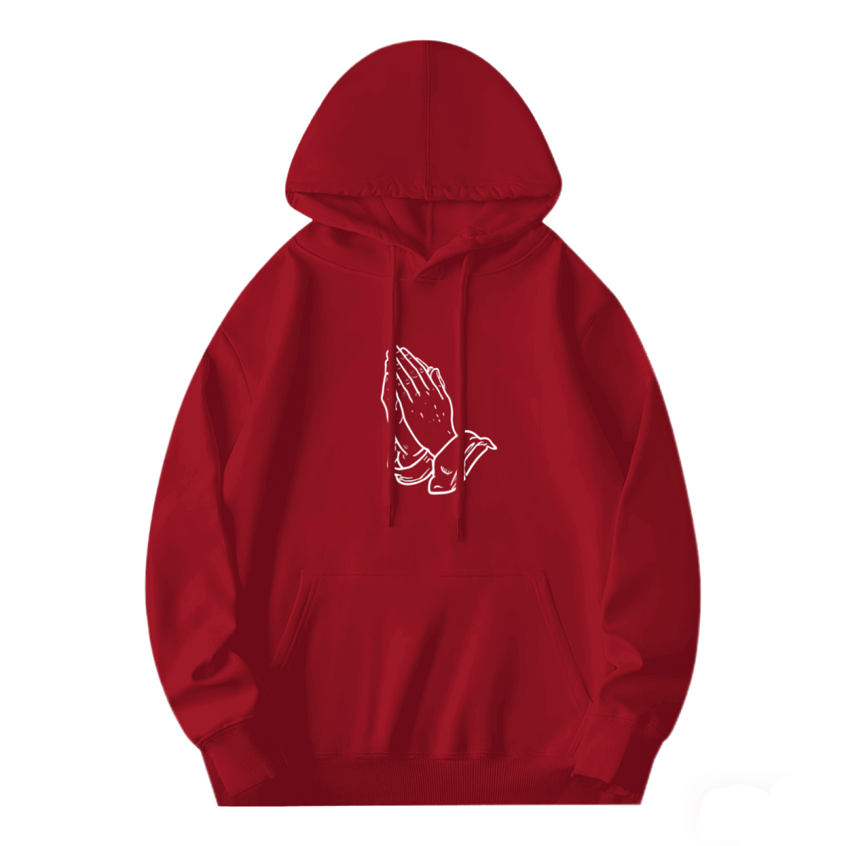 Classic Praying Hands Art Inspirational Red Hoodie