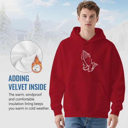 Classic Praying Hands Art Inspirational Red Hoodie