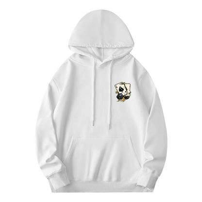 Spade Poker Card Chest Print Cool Casual Hoodie