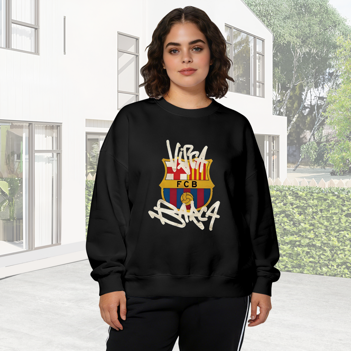 Bar?a Football Club Graffiti Badge Crewneck Sweatshirt