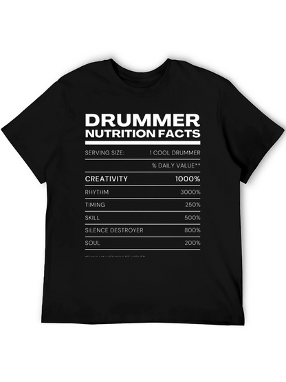 Drummer Nutrition Facts T-Shirt