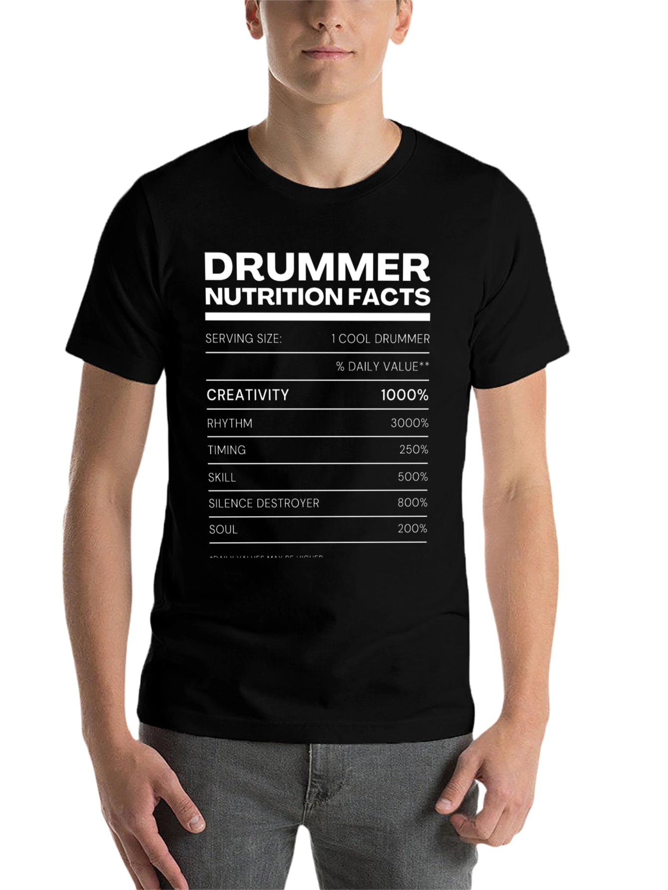 Drummer Nutrition Facts T-Shirt