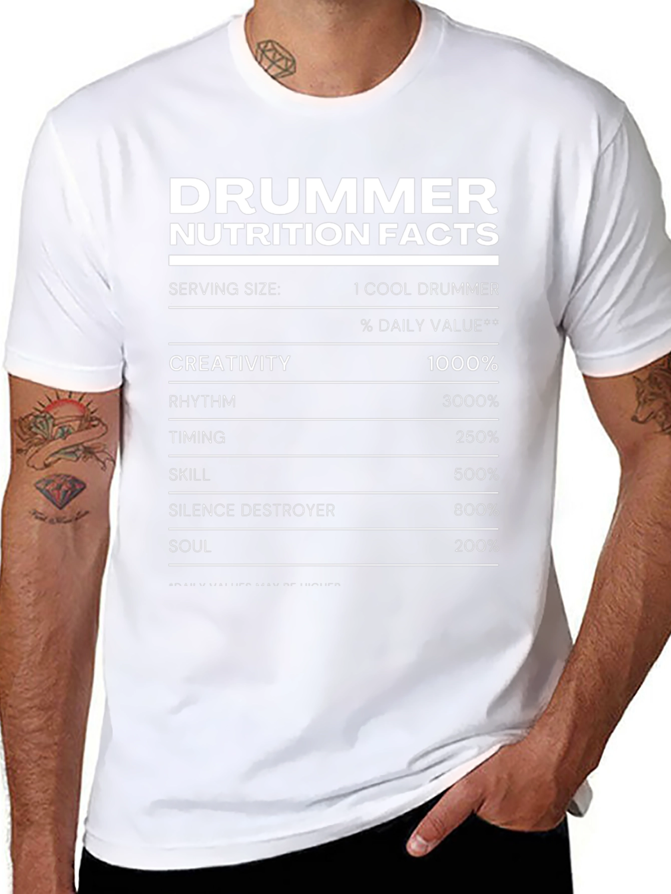 Drummer Nutrition Facts T-Shirt