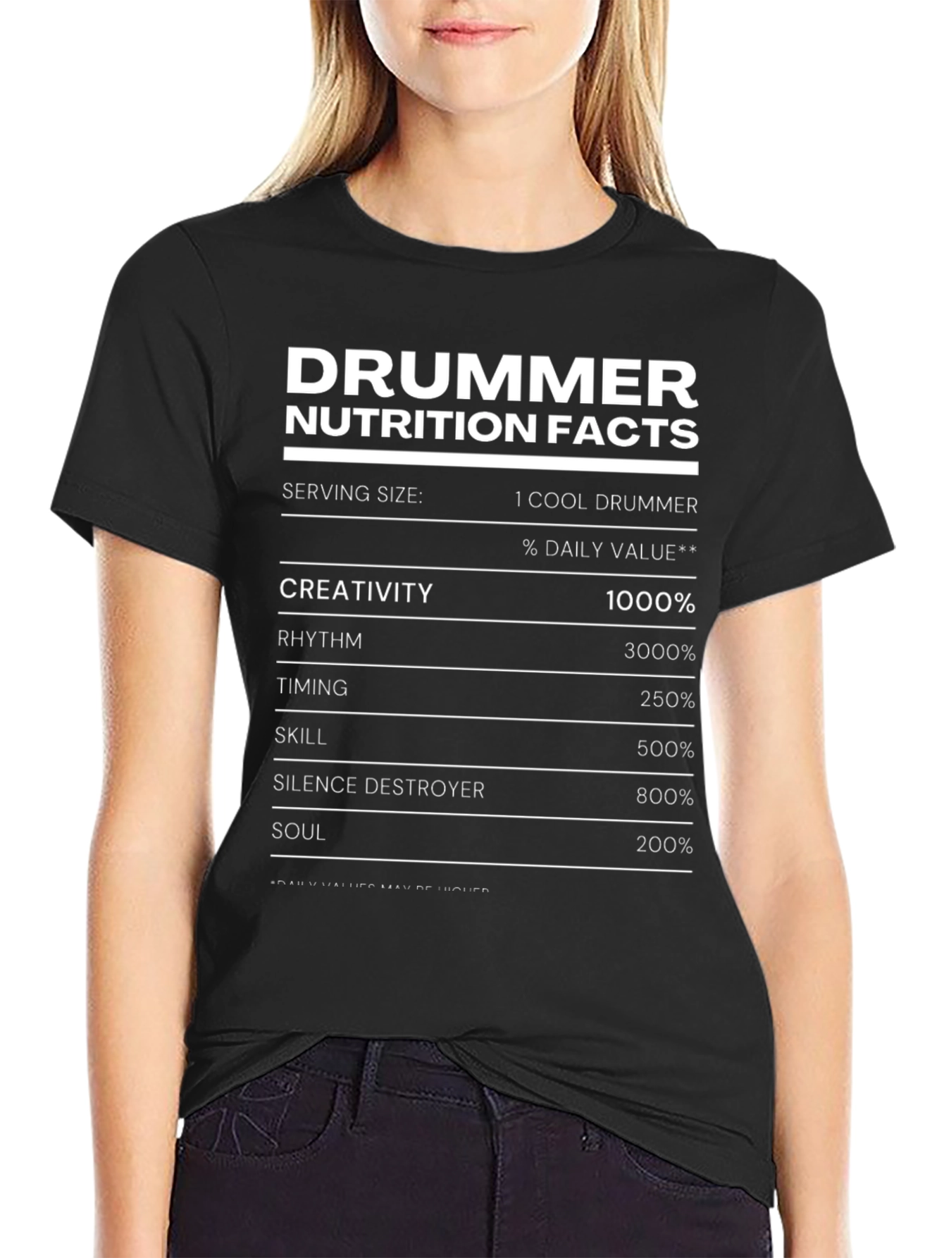 Drummer Nutrition Facts T-Shirt