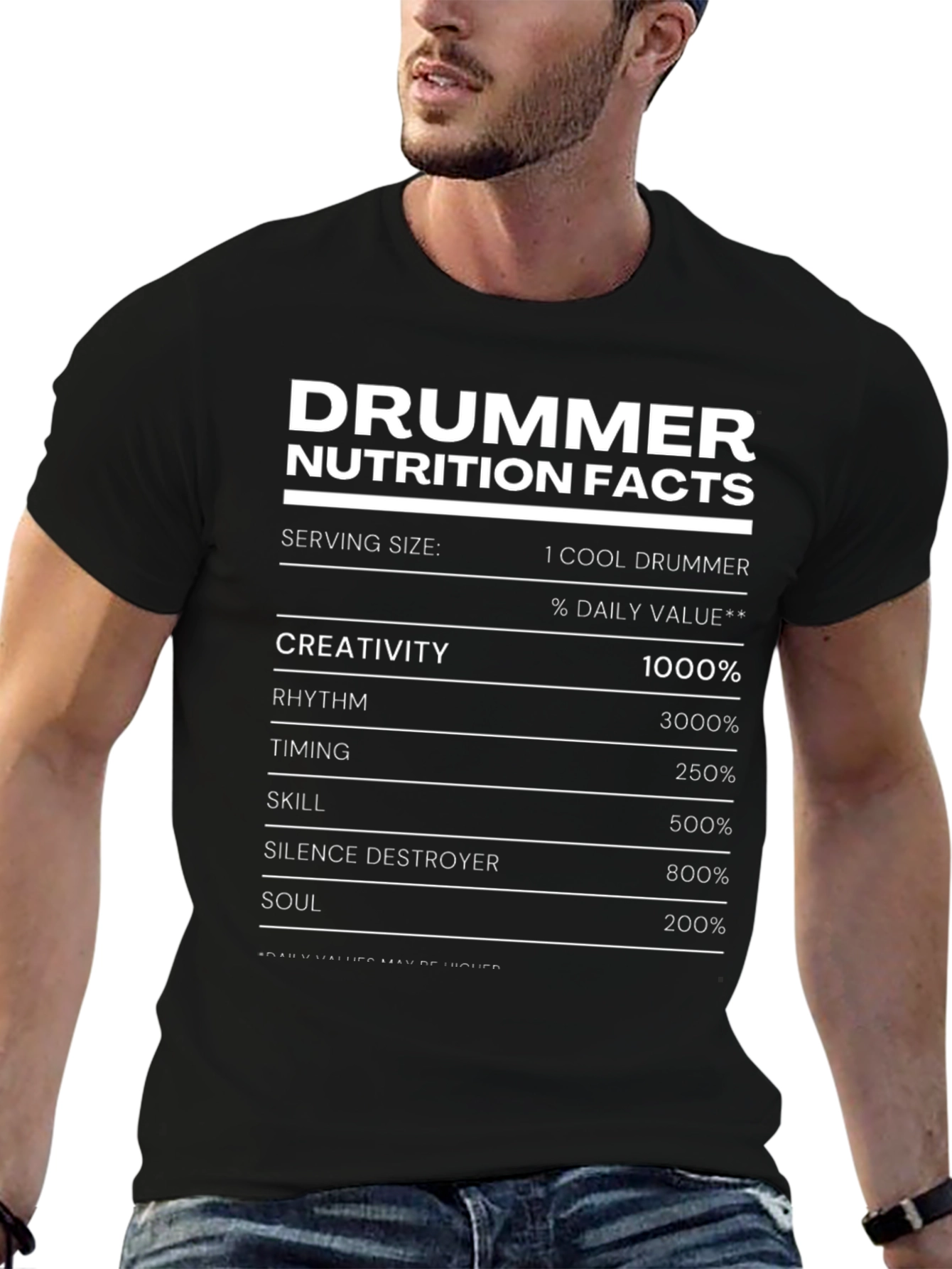 Drummer Nutrition Facts T-Shirt