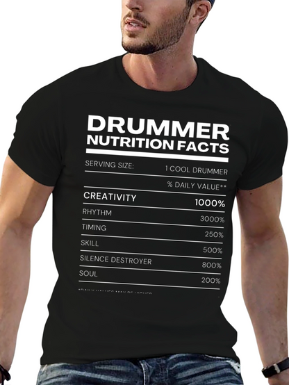 Drummer Nutrition Facts T-Shirt