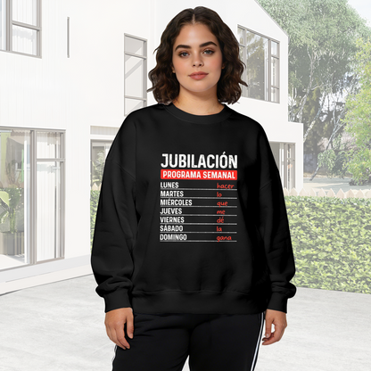 Funny Spanish Retirement Weekly Schedule Crewneck Sweatshirt