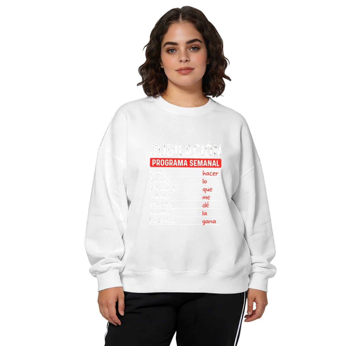 Funny Spanish Retirement Weekly Schedule Crewneck Sweatshirt