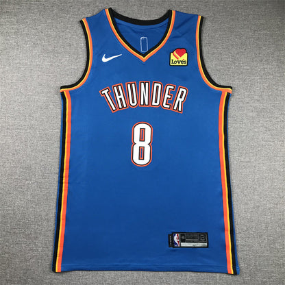 Men's Oklahoma City Thunder Jalen Williams #8 Blue Swingman Jerseys - Icon Edition