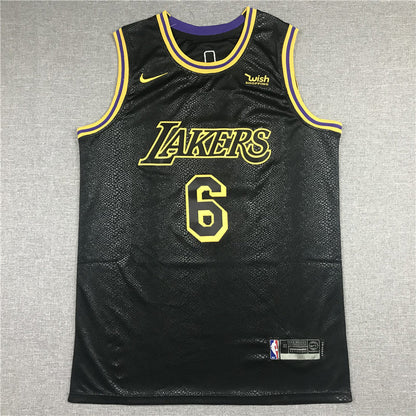 Men's Los Angeles Lakers LeBron James #6 NBA Black Jerseys