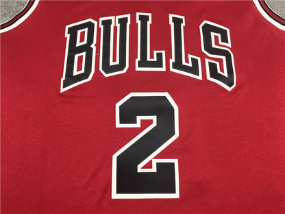 Men's Chicago Bulls Lonzo Ball #2 Red Fast Break Replica Player Jerseys