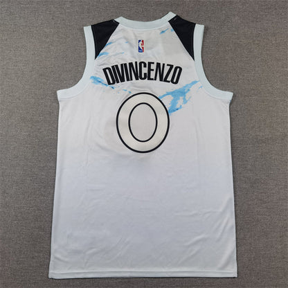 Men's Minnesota Timberwolves Donte DiVincenzo #0 White 2024/25 Swingman Player Jerseys - City Edition