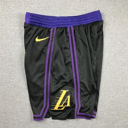 Men's Los Angeles Lakers Black 2023/24 Swingman City Edition Shorts1