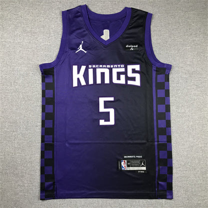 Men's Sacramento Kings De'Aaron Fox #5 Purple Swingman Jerseys - Statement Edition