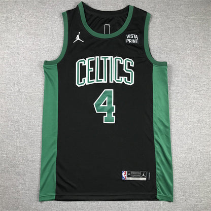 Men's Boston Celtics Jrue Holiday #4 Black Swingman Jerseys - Statement Edition