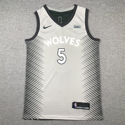 Men's Minnesota Timberwolves Anthony Edwards #5 Gray Swingman Player Jerseys
