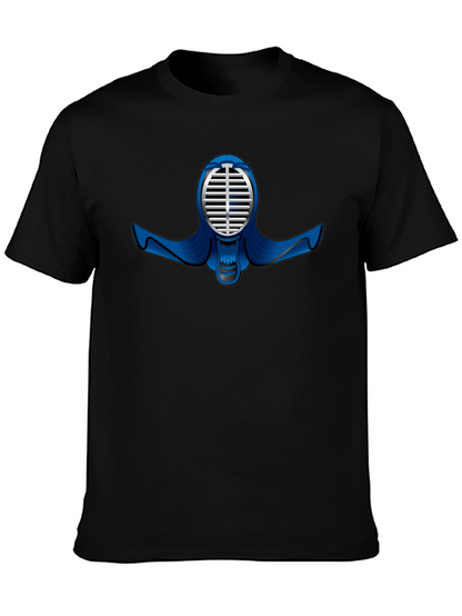 Black T-Shirt with Kendo Mask Design