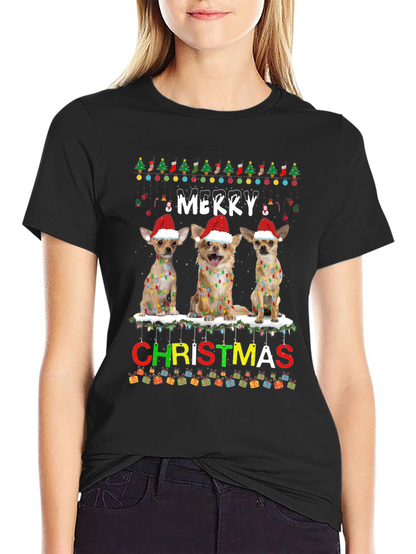 Merry Christmas Chihuahua Dog T-Shirt