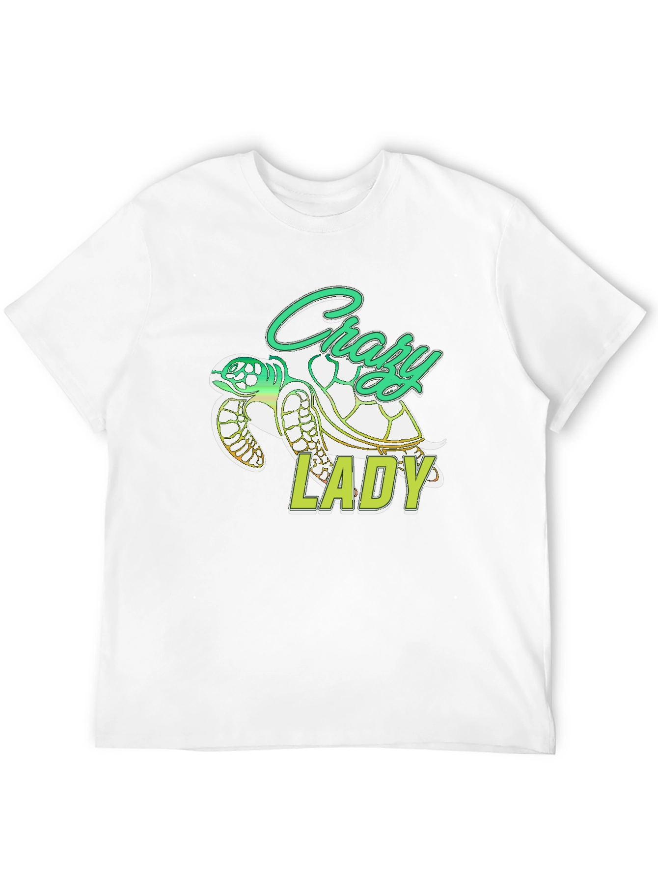 Crazy Lady Turtle T-Shirt - Black