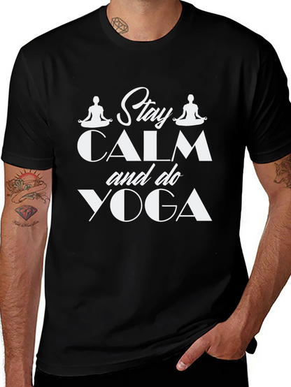 Stay Calm & Do Yoga Black Graphic Tee