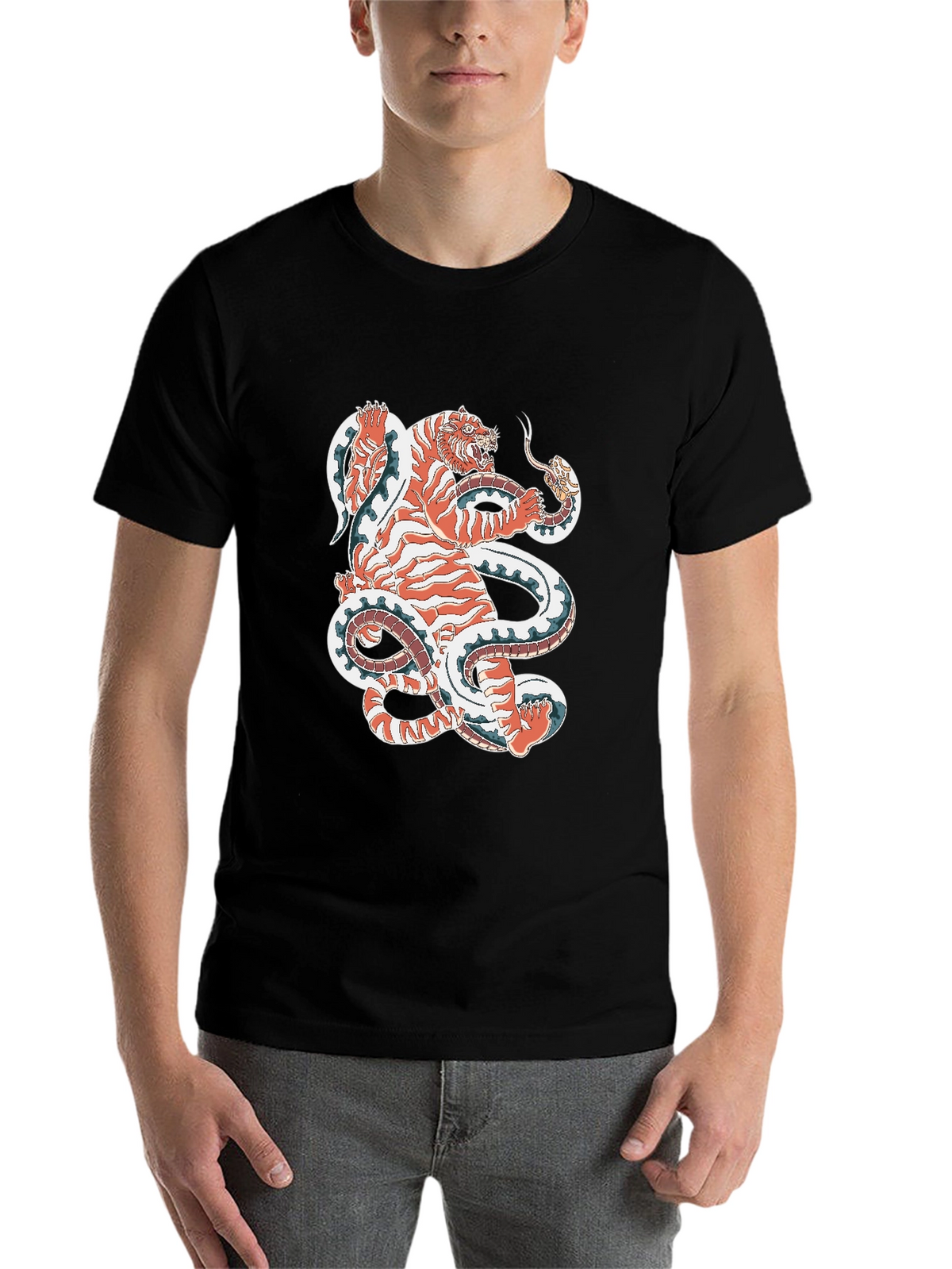 Tiger vs Snake Graphic Tee - Unique Design!