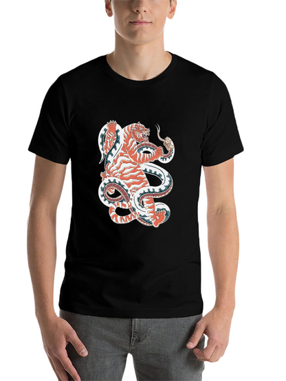 Tiger vs Snake Graphic Tee - Unique Design!