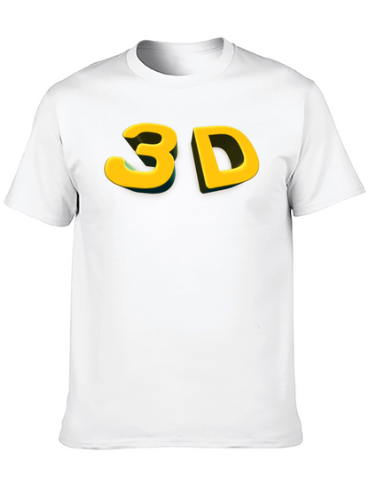 Bold 3D Graphic Tee - Black Cotton Blend