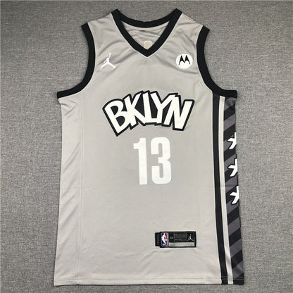 Men's Brooklyn Nets James Harden Charcoal 2020/21 Fast Break Replica Jerseys