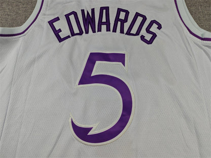 Men's Minnesota Timberwolves Anthony Edwards #5 White Swingman Player Jerseys