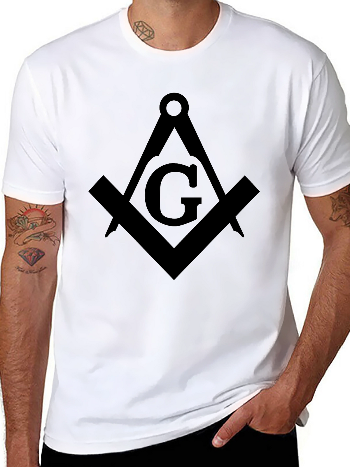 Masonic Square & Compasses Black T-Shirt