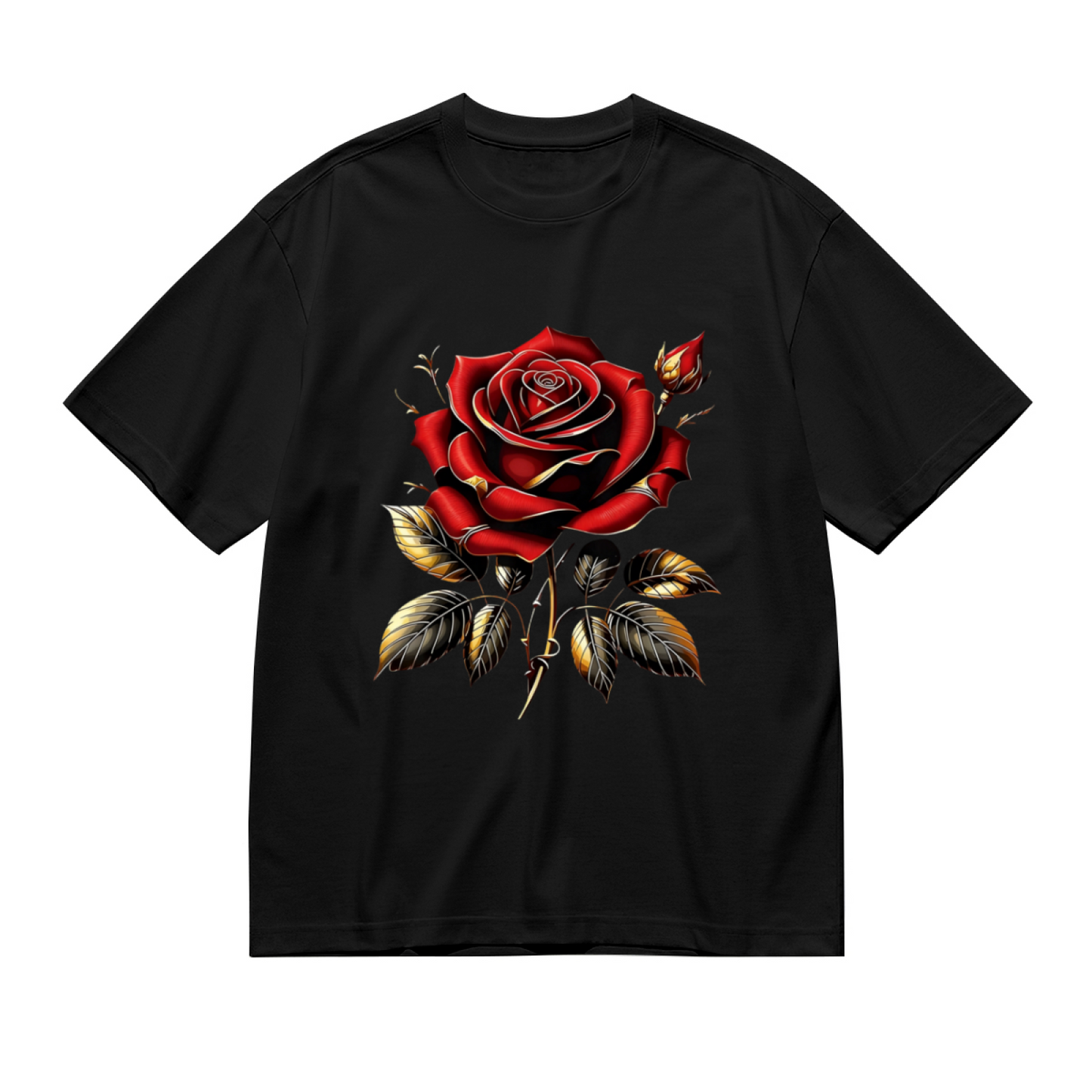 Dark Blood Red Thorn Roses Gothic Edgy Graphic Tee