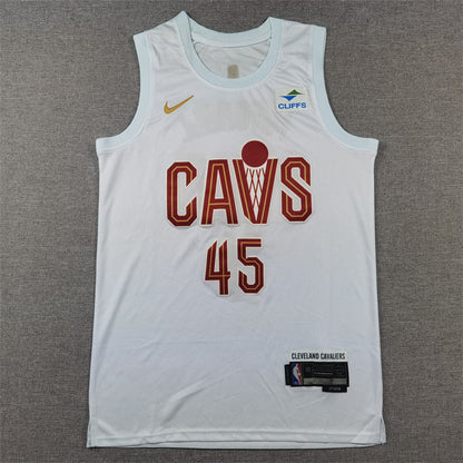 Men's Cleveland Cavaliers Donovan Mitchell #45 White Swingman Jerseys - Association Edition