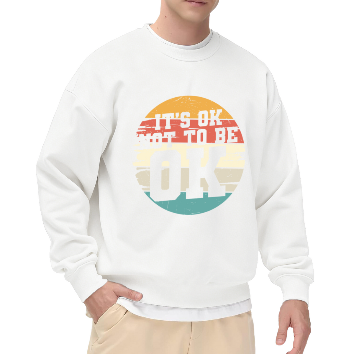 It¡¯s Ok Not To Be Ok Retro Sunset Mental Health Awareness Sweatshirt