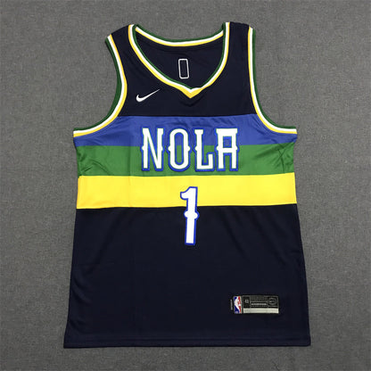 Men's New Orleans Pelicans Zion Williamson #1 Navy Swingman Jerseys