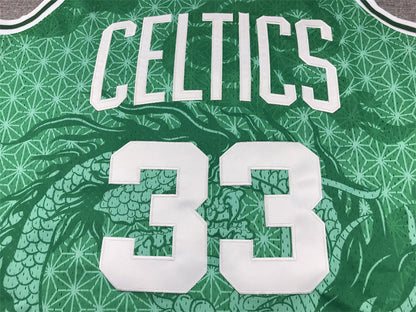 Men's Boston Celtics Larry Bird #33 Green Year of Dragon Edition Swingman Jerseys