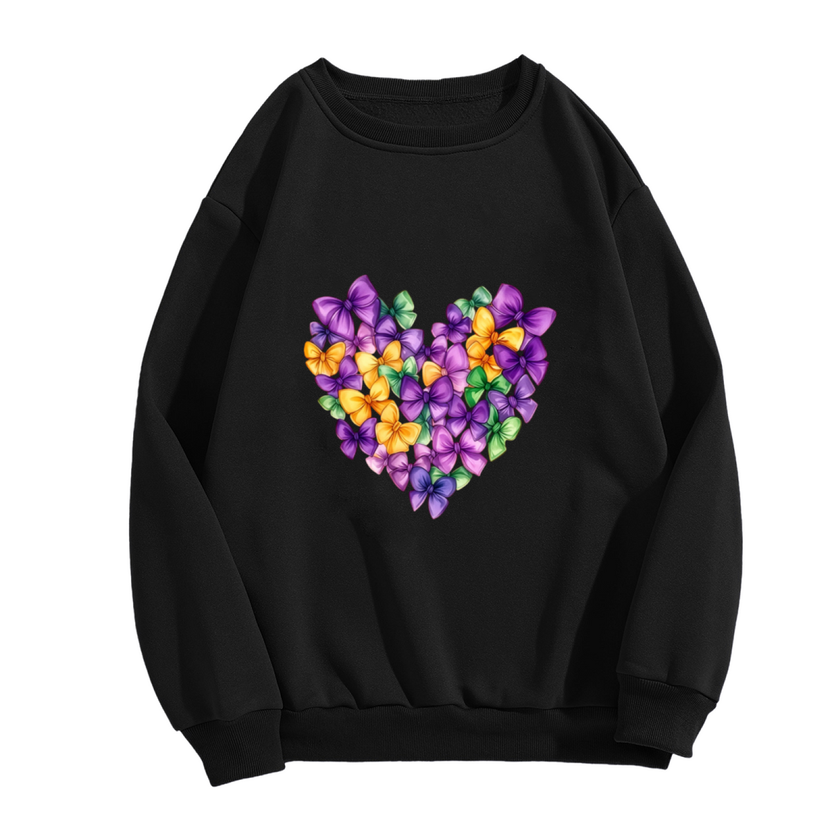 Glam Glitter Purple Rose Art White Crewneck Sweatshirt