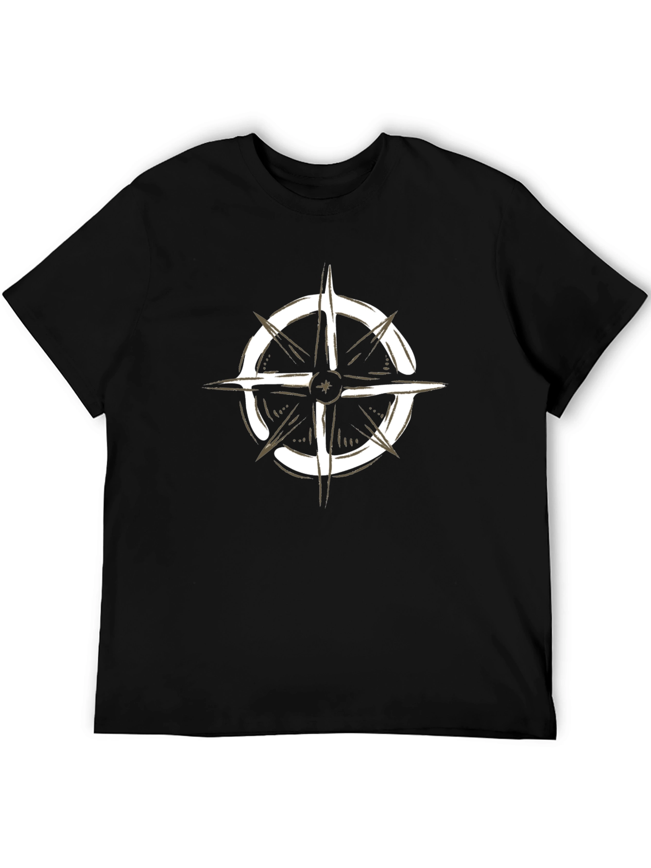 Compass Graphic Black T-Shirt - Adventure Awaits