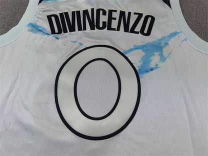 Men's Minnesota Timberwolves Donte DiVincenzo #0 White 2024/25 Swingman Player Jerseys - City Edition