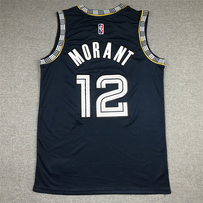 Men's Memphis Grizzlies Ja Morant #12 Navy City Edition Classic Jerseys