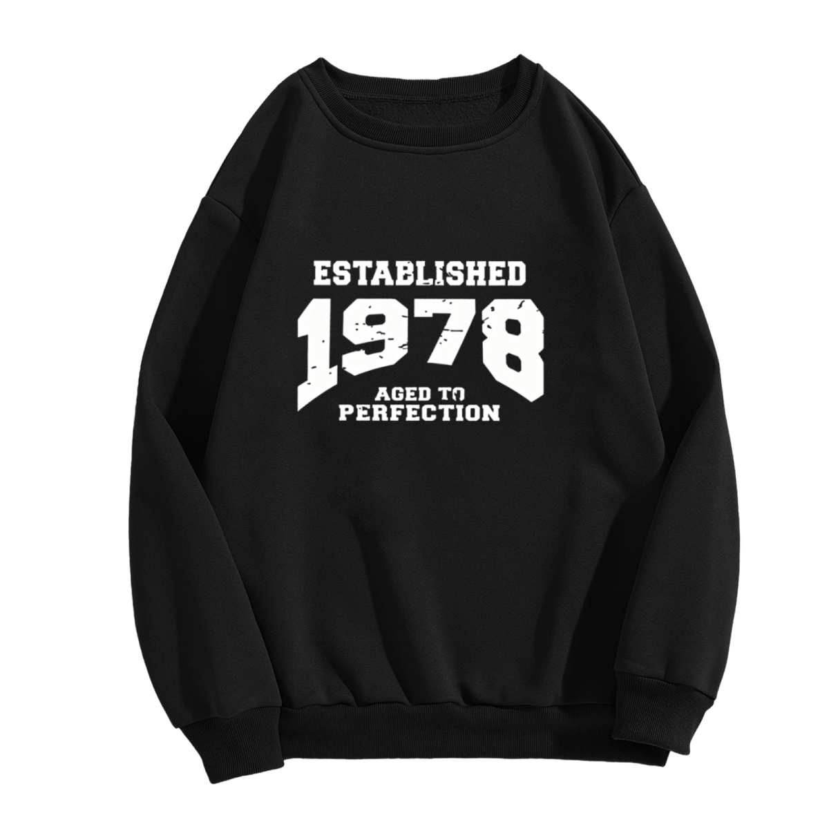 Distressed Established 1978 Birthday Graphic Crewneck Sweatshirt
