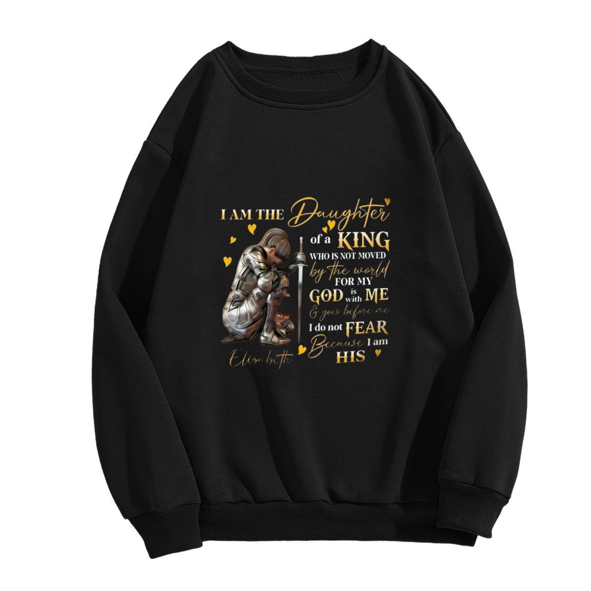 Daughter Of A King Warrior Faith Inspirational Crewneck Sweatshirt