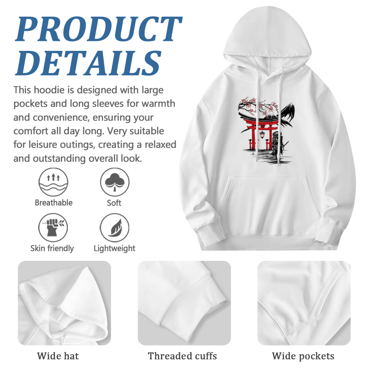 Japanese Torii Gate Samurai Art Trendy Men¡¯s Hoodie