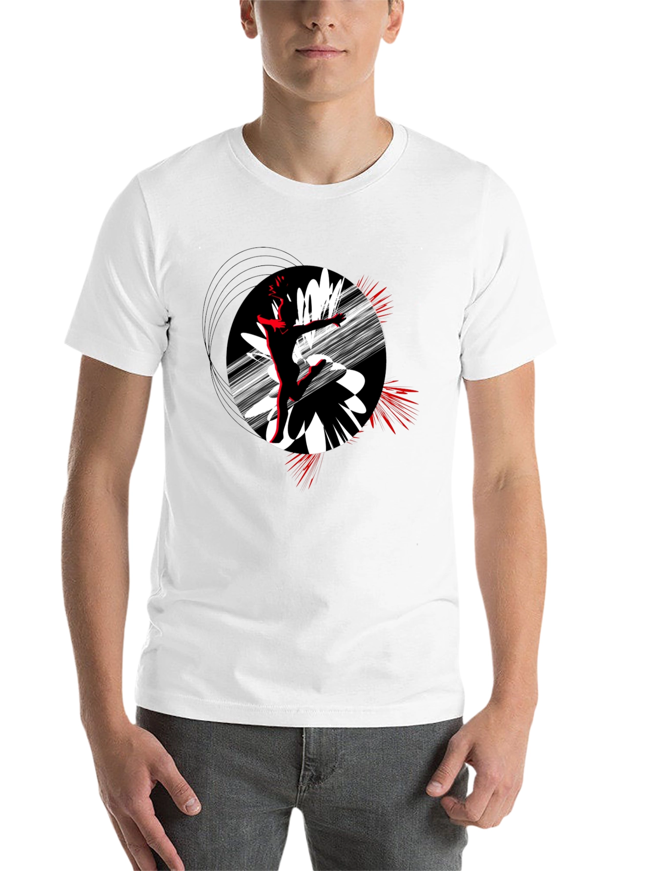 Abstract Dance T-Shirt - Black Cotton Tee