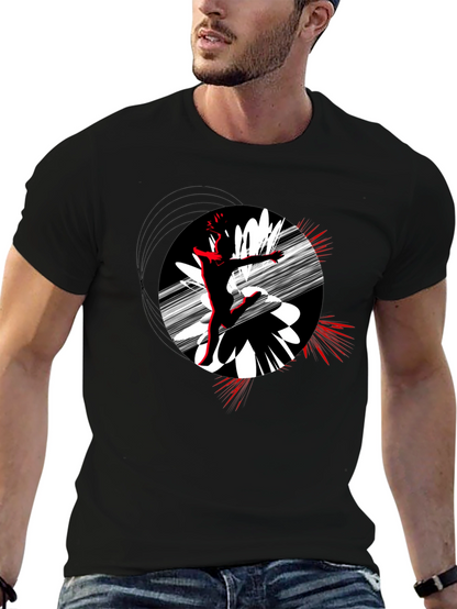 Abstract Dance T-Shirt - Black Cotton Tee