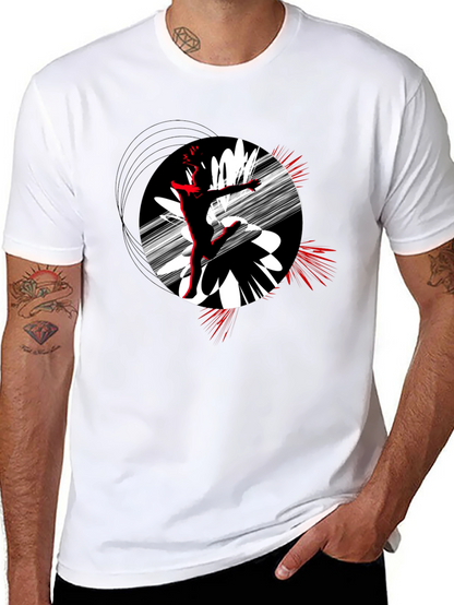 Abstract Dance T-Shirt - Black Cotton Tee