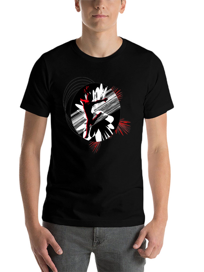 Abstract Dance T-Shirt - Black Cotton Tee
